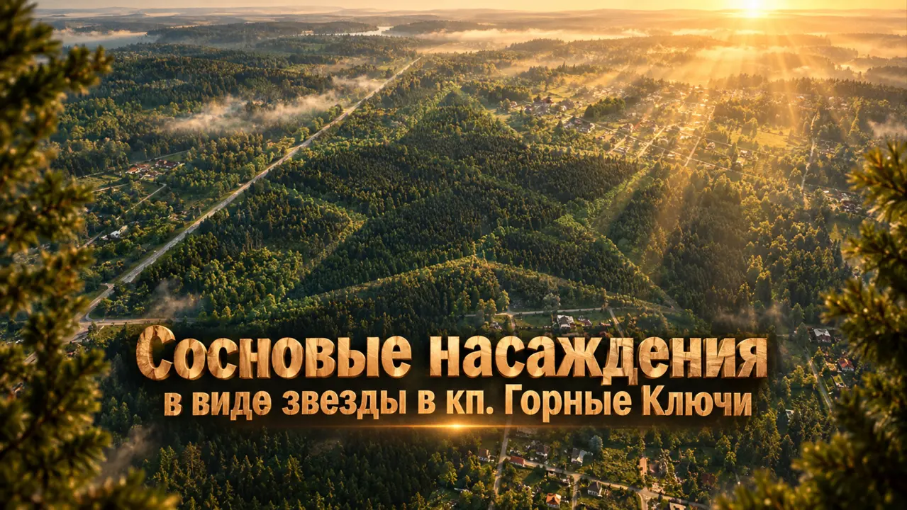 Сосновые насаждения в виде звезды в кп. Горные Ключи